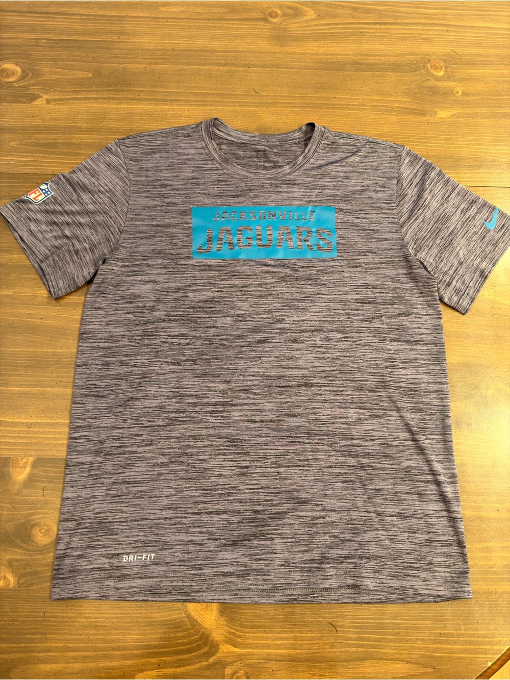 Nike Gray Heather Jacksonville Jaguars Short Sleeve Tee with Teal Logo